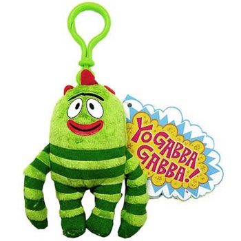 Basic Fun Plush   Yo Gabba Gabba Key Clip   BROBEE (4.5 inch)