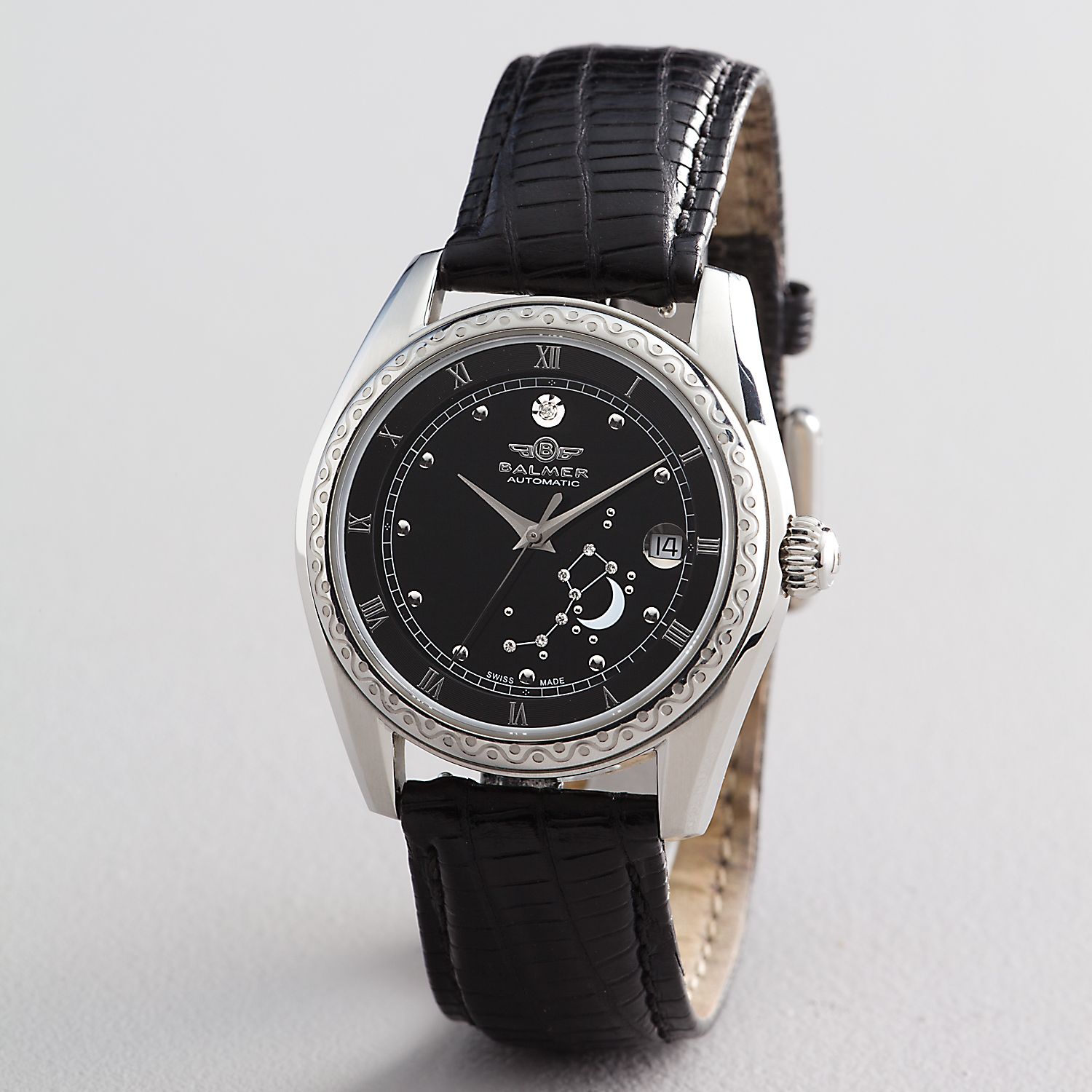 Mens Balmer Stellar Nova II Automatic Diamond Constellation Black Dial 