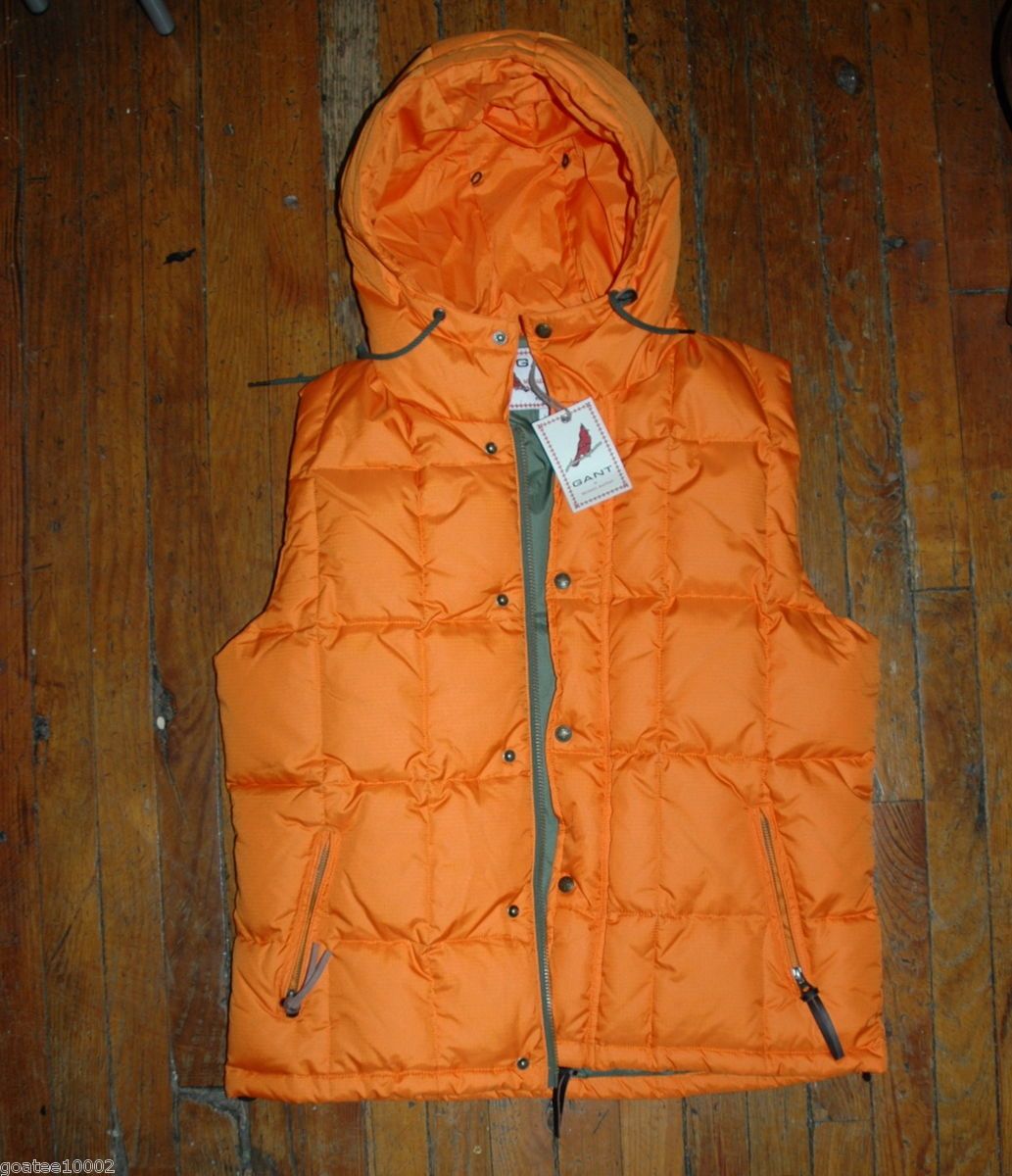 Michael Bastian for Gant MB Summit Down Vest Flare Orange BNWT Large 