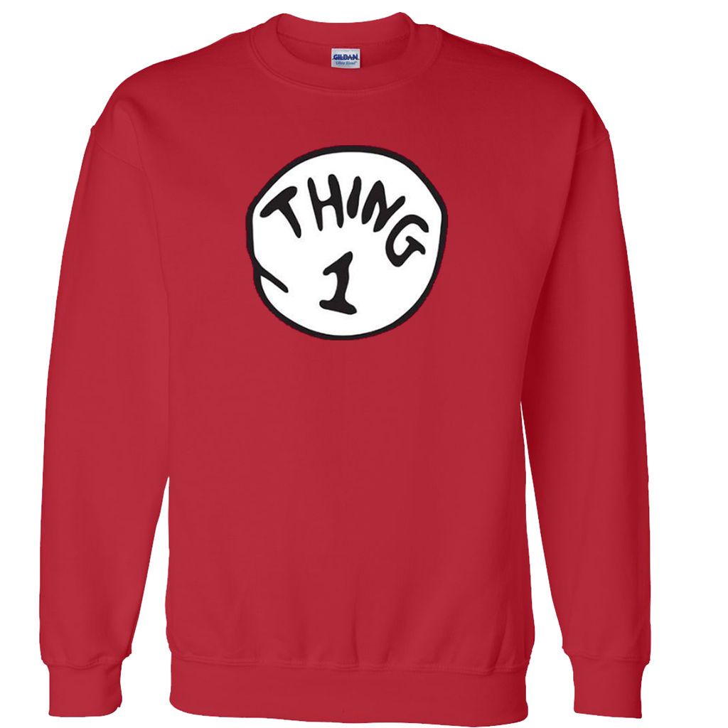   Cat in The Hat Thing 1 Thing 2 Sweatshirt Thing 1 2 3 Shirt Sweater