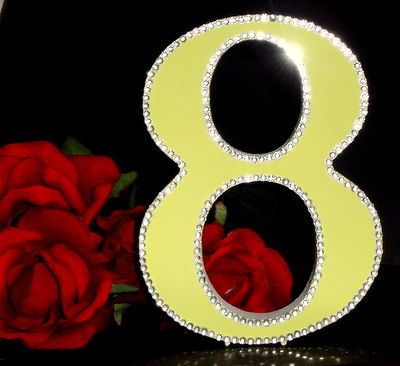 Self Standing Wedding Reception Rhinestones Wood Table Numbers 