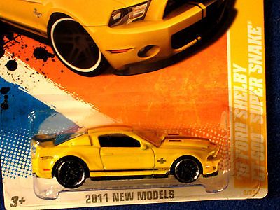 HOT WHEELS 2011 10 FORD SHELBY GT 500 SUPER SNAKE YELLOW/BLACK 