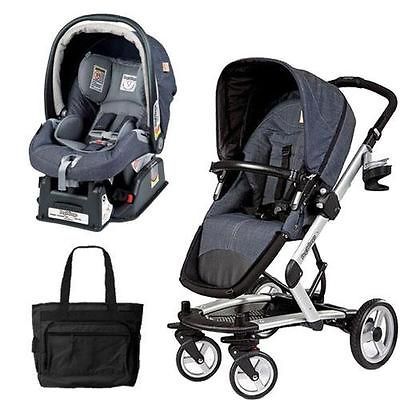 Peg Perego Skate Stroller/Pram System with Car Seats & Diaper Bag 