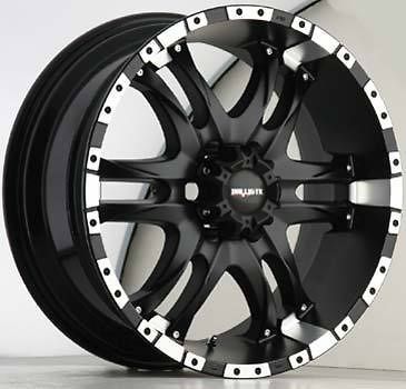 17X9 BALLISTIC WHEELS 810 WIZARD 6X139.7 ET12 FLAT BLACK (4) NEW RIMS