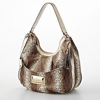 sienna ricchi angelina snakeskin hobo handbag brown new