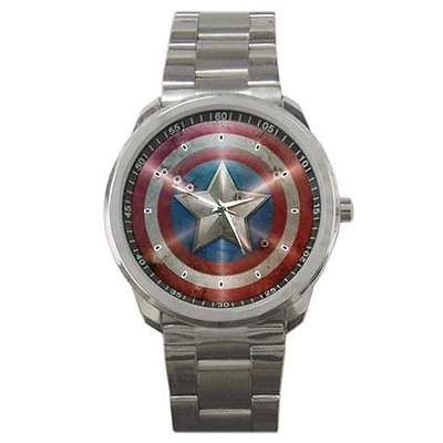 Hot Item Sport Metal Watch The Avengers Captain America Shield Bullet 