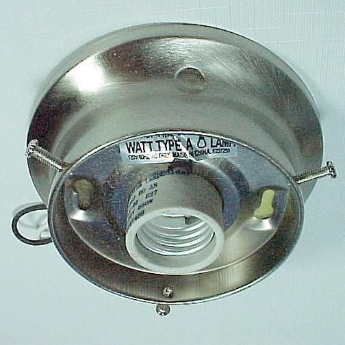 Ceiling Light 3 1/4 in Fixture Porcelain Standard Socket Nickel Flush 