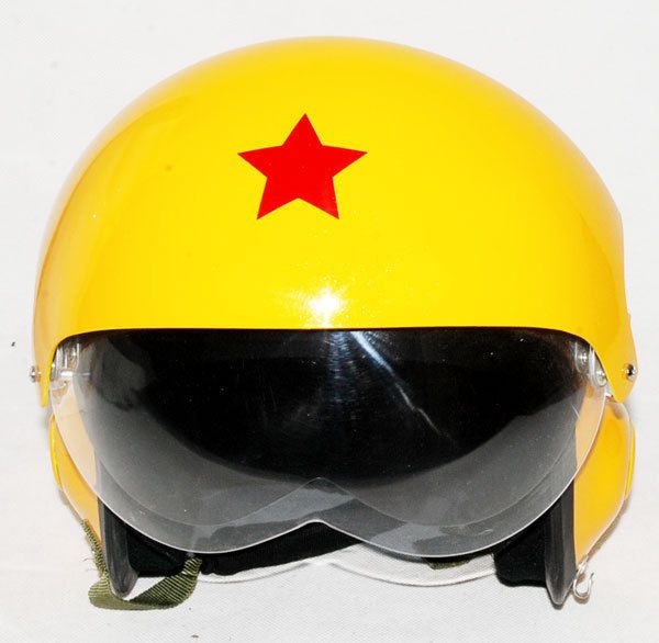 CHINESE MILITARY AIR FORCE JET PILOT FLIGHT HELMET YELLOW  3975