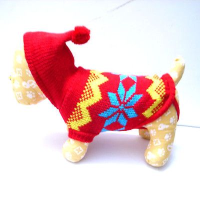 New Dog Puppy Apparel Coat Clothing Warm Sporty Sweater w. Christmas 
