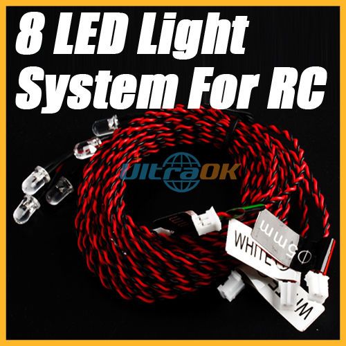 4V 6V 8 LED Flashing Light System For RC Helicopter Plane Glider Hot