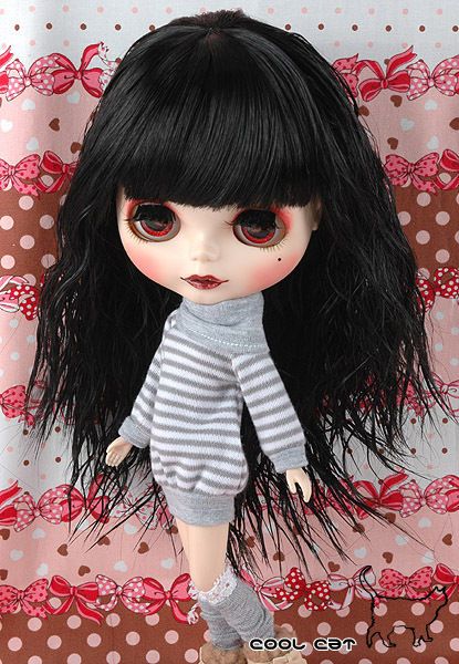 coolcat custom blythe wigs d2 0422 02 black from taiwan