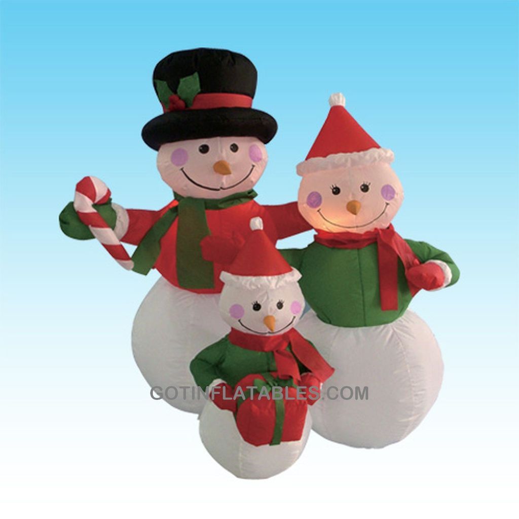 Inflatable Snowman Snowmen Family New Lighted Outdoor Yard Christmas 