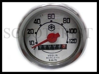 VESPA PIAGGIO 50 SPEEDOMETER 48MM 0 120KMPH ITALIAN THREAD