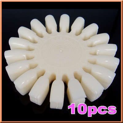 10x Nail Art Tips Make Up Practice Round False Wheel Acrylic Display 