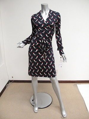 nwt gucci navy equestrian boot print wrap dress 44 $ 1765