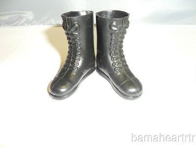 GI Joe Vintage Hasbro 1968 ORIGINAL black Tall boots w thin ridge 1/2 