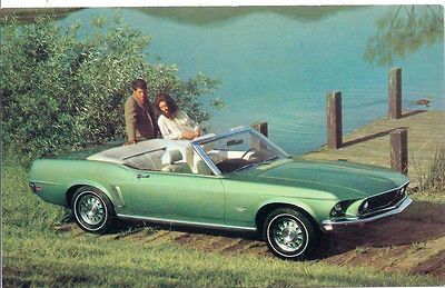 NOS 1969 FORD MUSTANG CONVERTIBLE MINT ORIGINAL FORD MUSTANG POSTCARD 