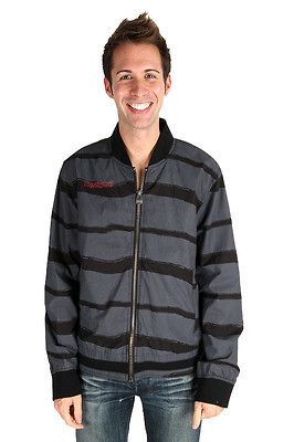 Desigual   2XL   Chaq Radio Bomber Jacket Black Grey Striped 11E1910