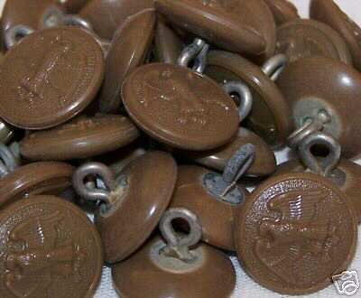 WWII US Wac Walking Eagle 24L=16mm=5/8= brown plastic buttons lot of 