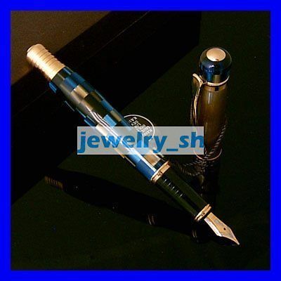 FOUNTAIN PEN KAIGELU M NIB COLOURED LUXURIOUS BLUE GOLDED K018