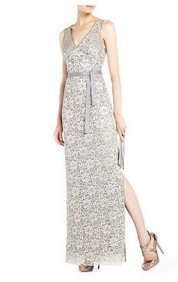   NEW BCBG NADIR METALLIC LACE EVENING GOWN Dress 2/4/6 $368 Cocktail