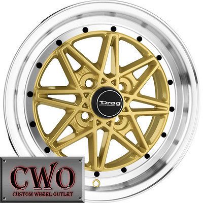 15 Black Drag DR 46 Wheels Rims 4x100 4 Lug Civic Mini Miata Cobalt XB 