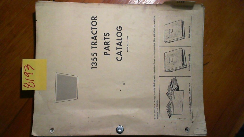   1355 Tractor Parts Catalog Manual 433 099 1/70 + 1/73 & 4/73 Bu