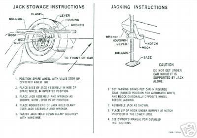 1966 1967 fairlane jack instruct w reg wheel decal time