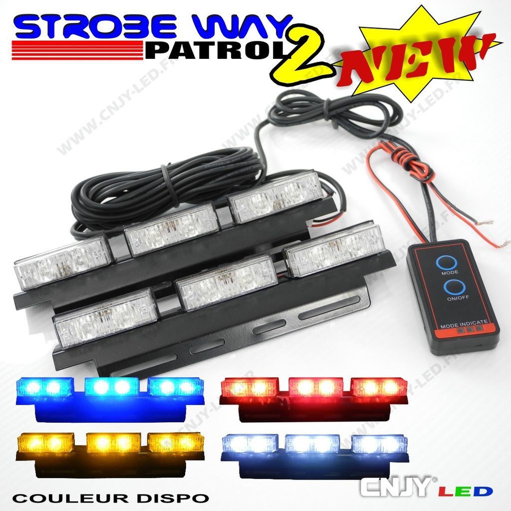 feux de penetration 12w led pace car flashing strobo