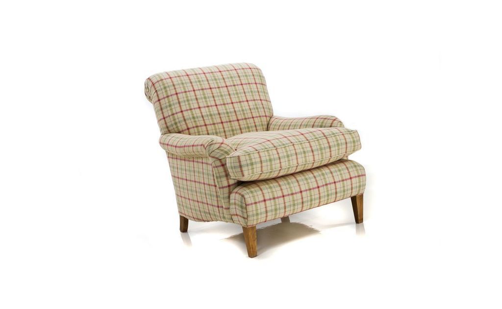 our north club arm chair colefax fowler plaid check the