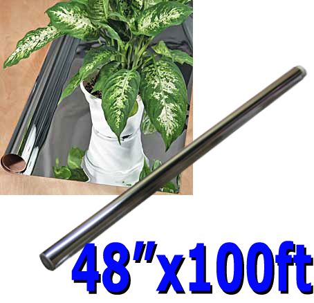 400 sq ft Coverage Hydroponics REFLECTIVE MYLAR Film 48 Long x100 FT