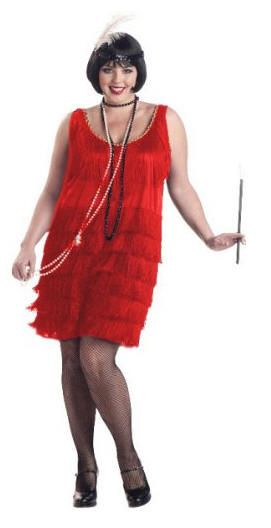 This Roaring Twenties outfit includes a layered fringe dress with 