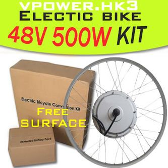 48V 500W 26 Front Wheel Electric Bicycle Motor Kit E Bike Cycling 