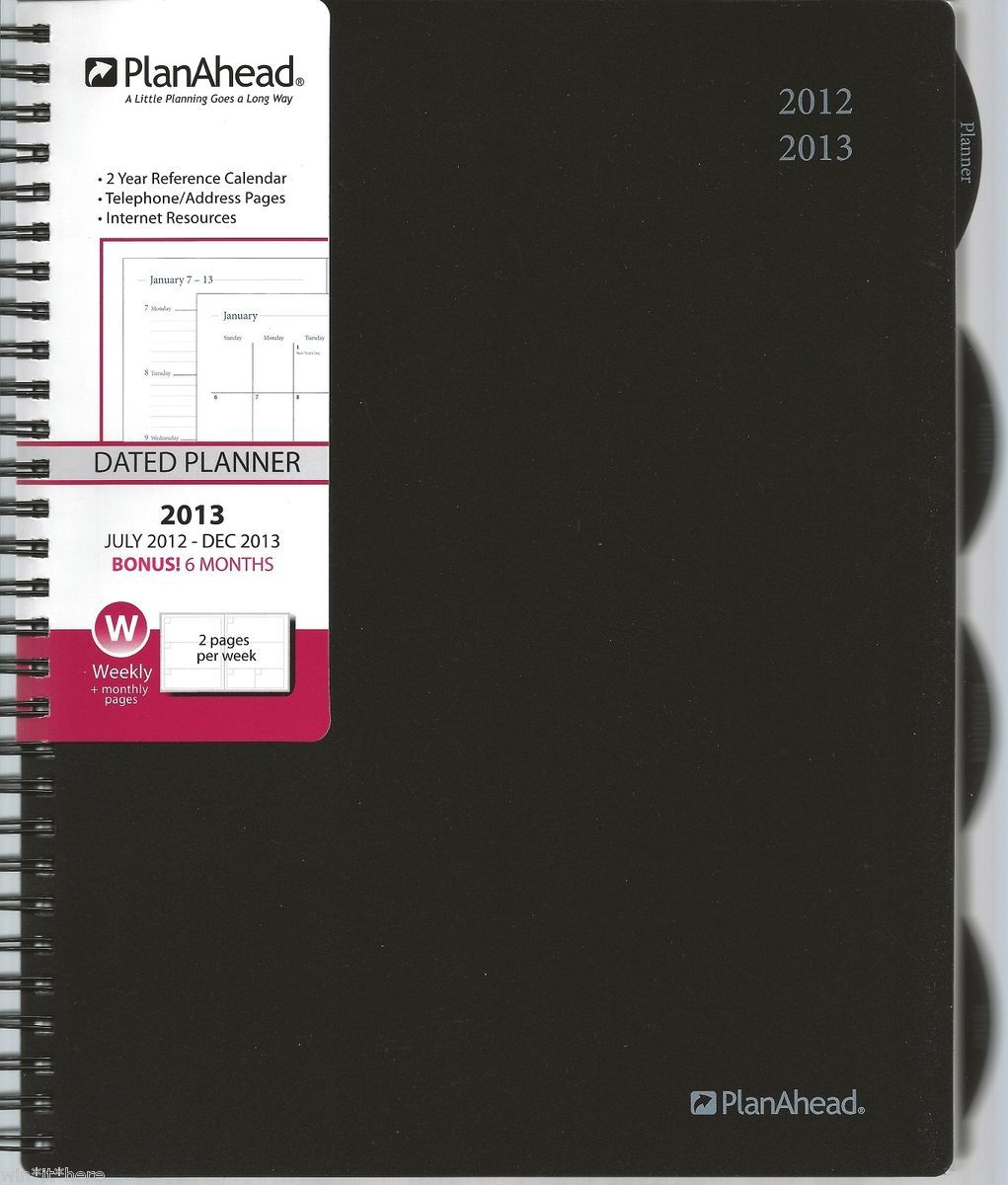 2013 Weekly Monthly Black Lg 18 Mo Jul 2012 Dec 2013 Academic Planner