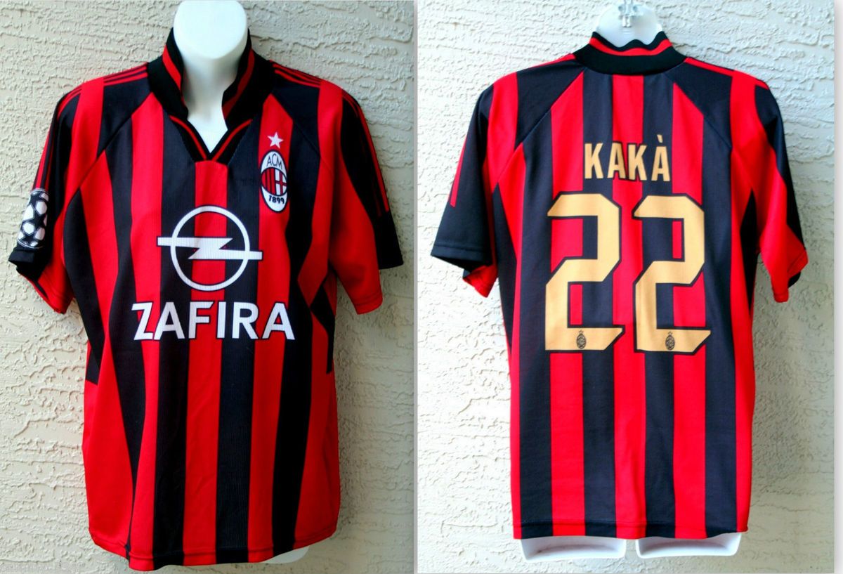 NEW AC MILAN ACM #22 KAKA ZAFIRA POLYESTER FOOTBALL SOCCER JERSEY MEN 