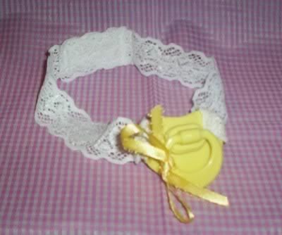 Custom Made Adult Sissy Baby Strap on Time Out Pacifier Yellow