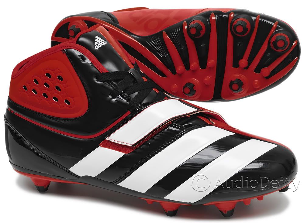 New Adidas Malice D Mens Football Cleats w Detachable Studs Black Red 