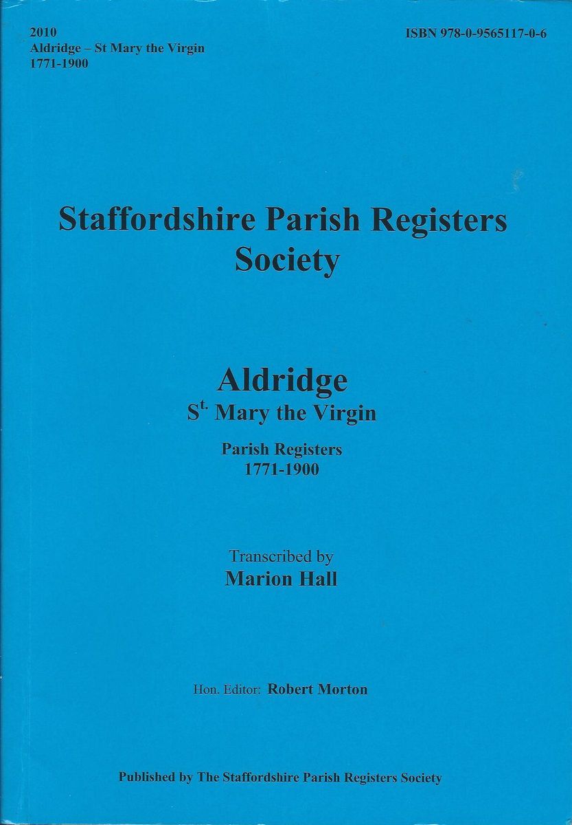 Aldridge, St. Mary the Virgin Staffordshire (UK) Parish Registers 1771 