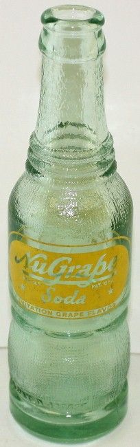 Vintage Nugrape Soda Bottle Painted Label MT Airy