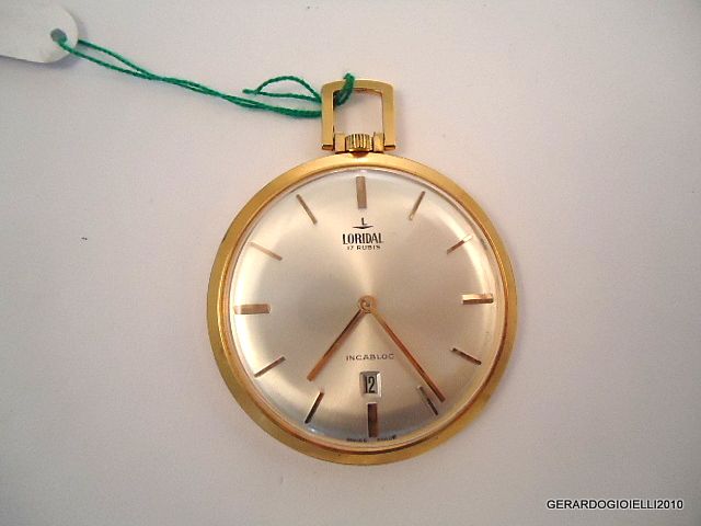 OROLOGIO DA TASCA LORIDAL PLACCATO IN ORO ANNI 60