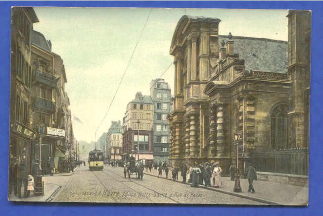 PC France Le Havre Street Scene Trolley Tramcar 1910s