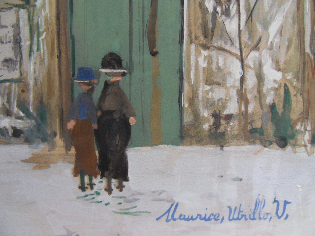 Maurice Utrillo Original Lithograph with Gouache Signed