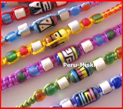 10 PULSERAS DE LA AMISTAD EN HILO MACRAME de PERU