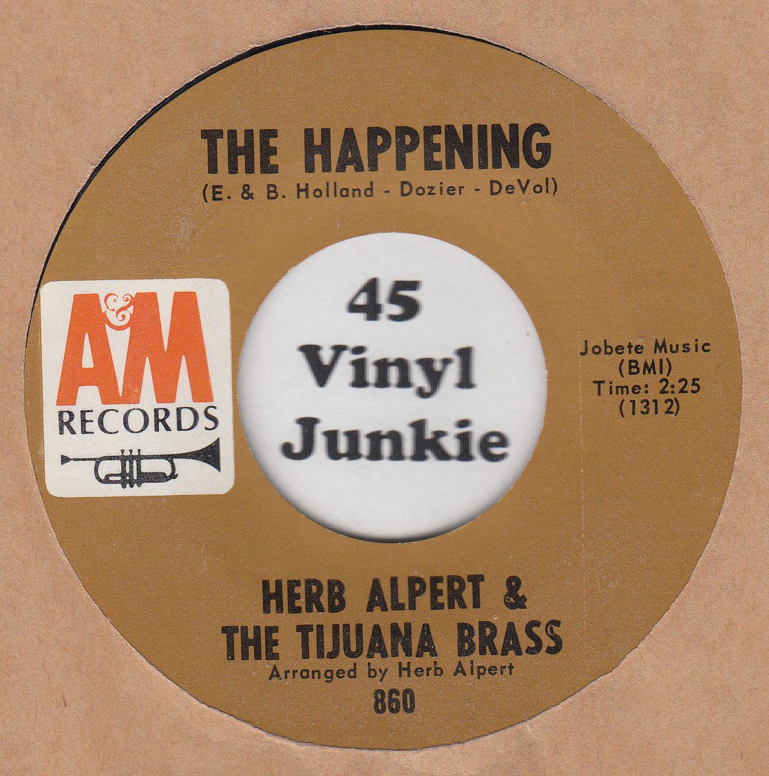 Herb Alpert 45 RPM The Happening on A M Records