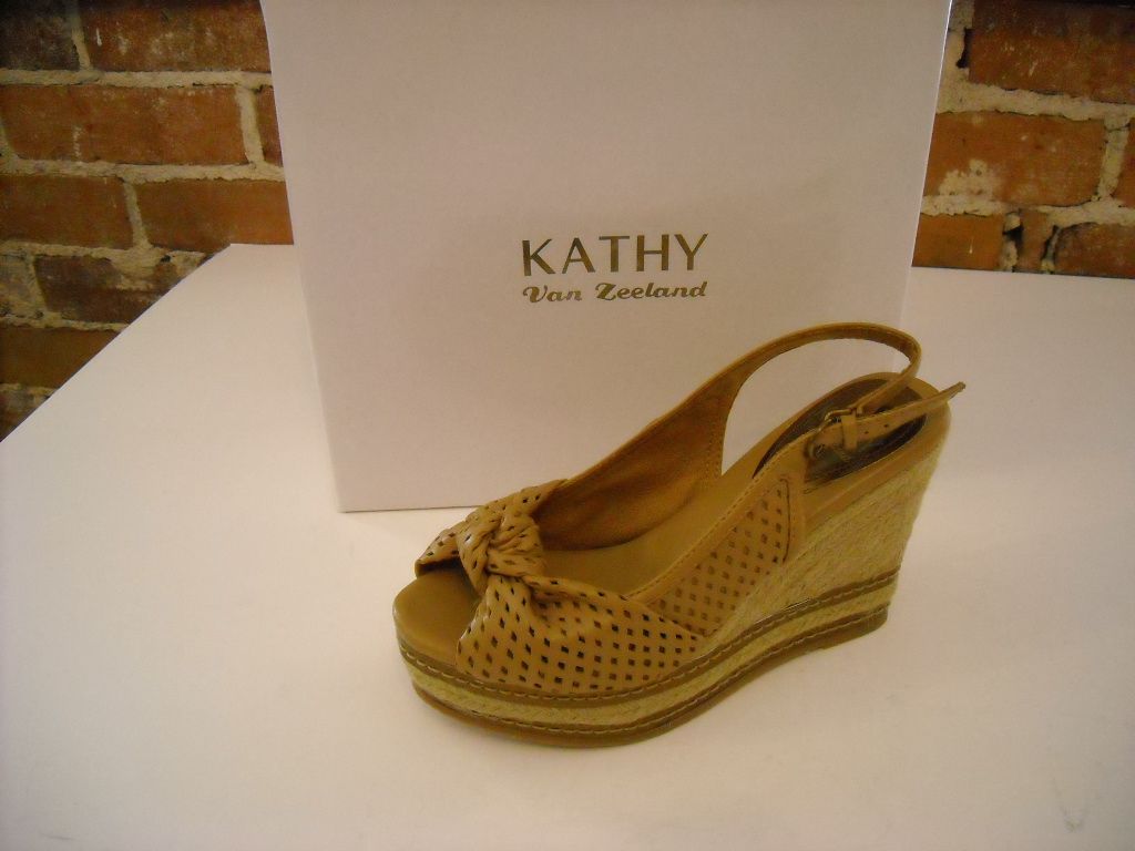 Kathy Van Zeeland Sahara Natural Espadrille Wedge Sandals