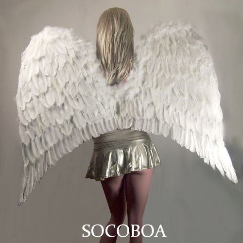 Super Large White Feather Angel Costume Wings Men Halloween XXL Fairy 
