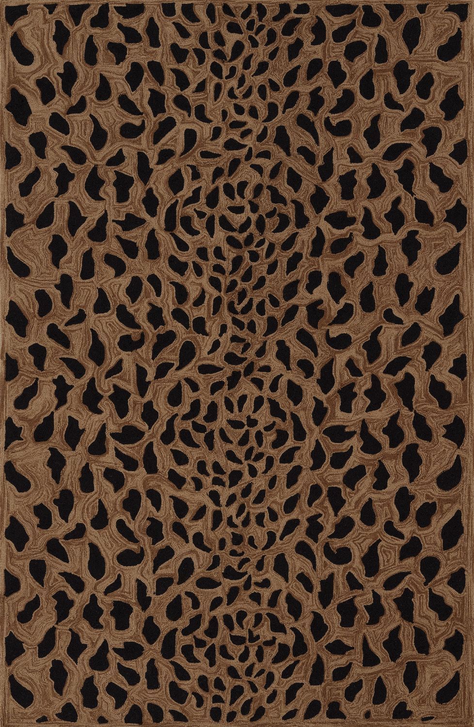 Modern Animal Print Leopard Spots Cheetah Area Rug Gold Black 5x7 5x8 