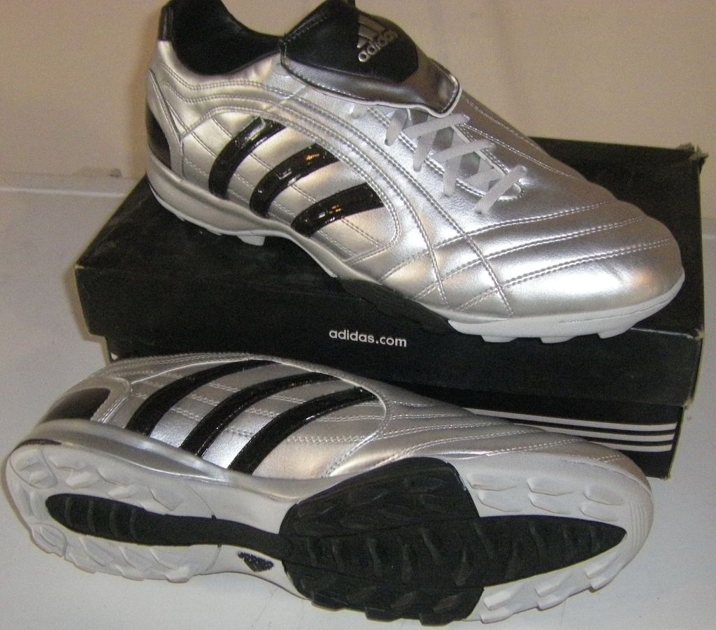 NEW ADIDAS BRACARA III TRX/TF INDOOR SOCCER/FOOTBALL CLEATS SILVER 