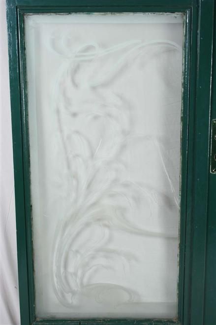 WOW Antique French Pair Art Nouveau Etched Glass Doors