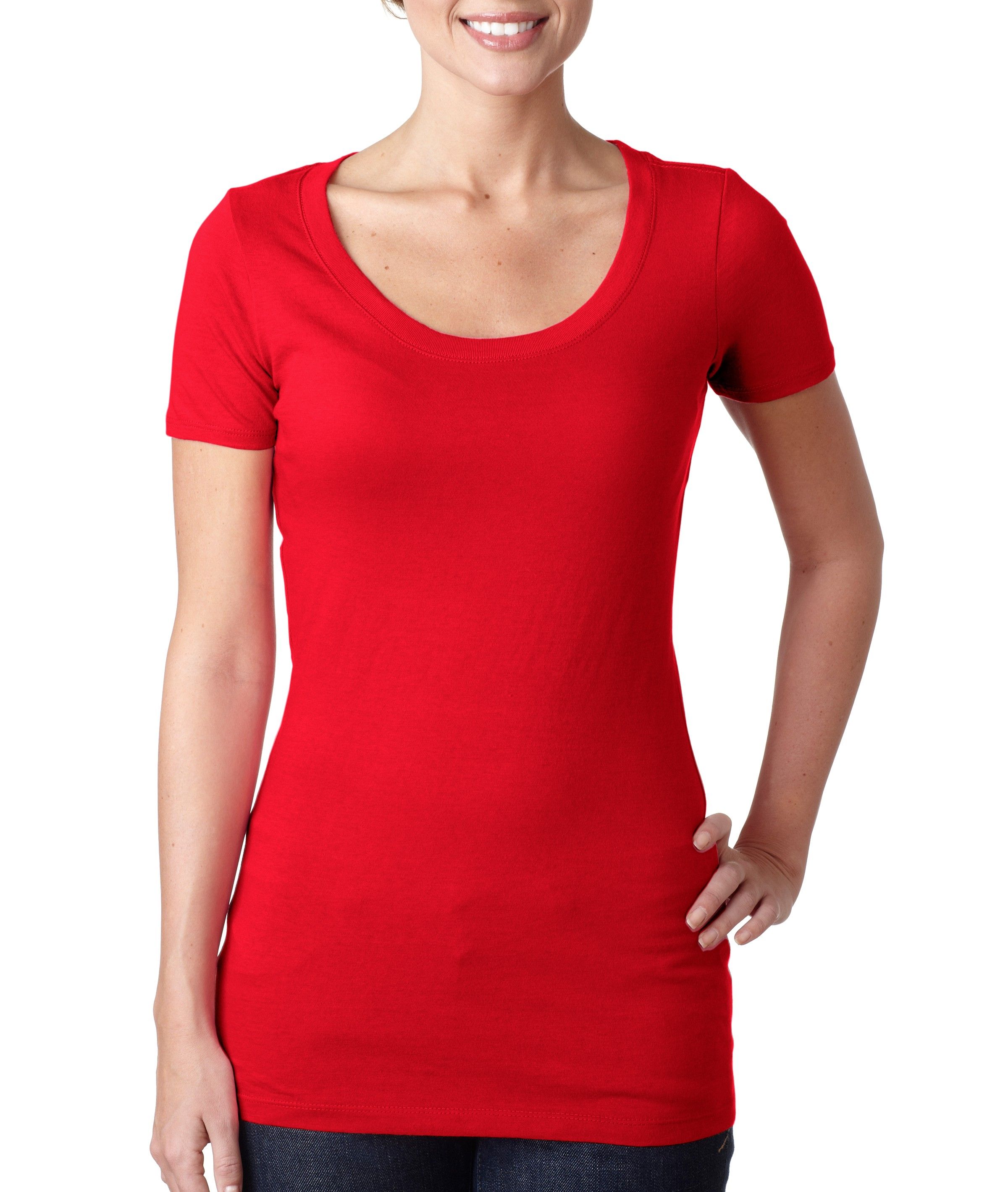 Next Level Apparel Ladies Juniors Fit Cotton Scoop Neck Tee 3530